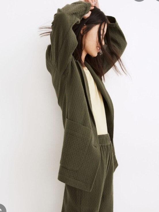 Madewell Jackets & Blazers - Madewell Diamond Jacquard Shaw Blazer Soft Cotton Quilted Oversized